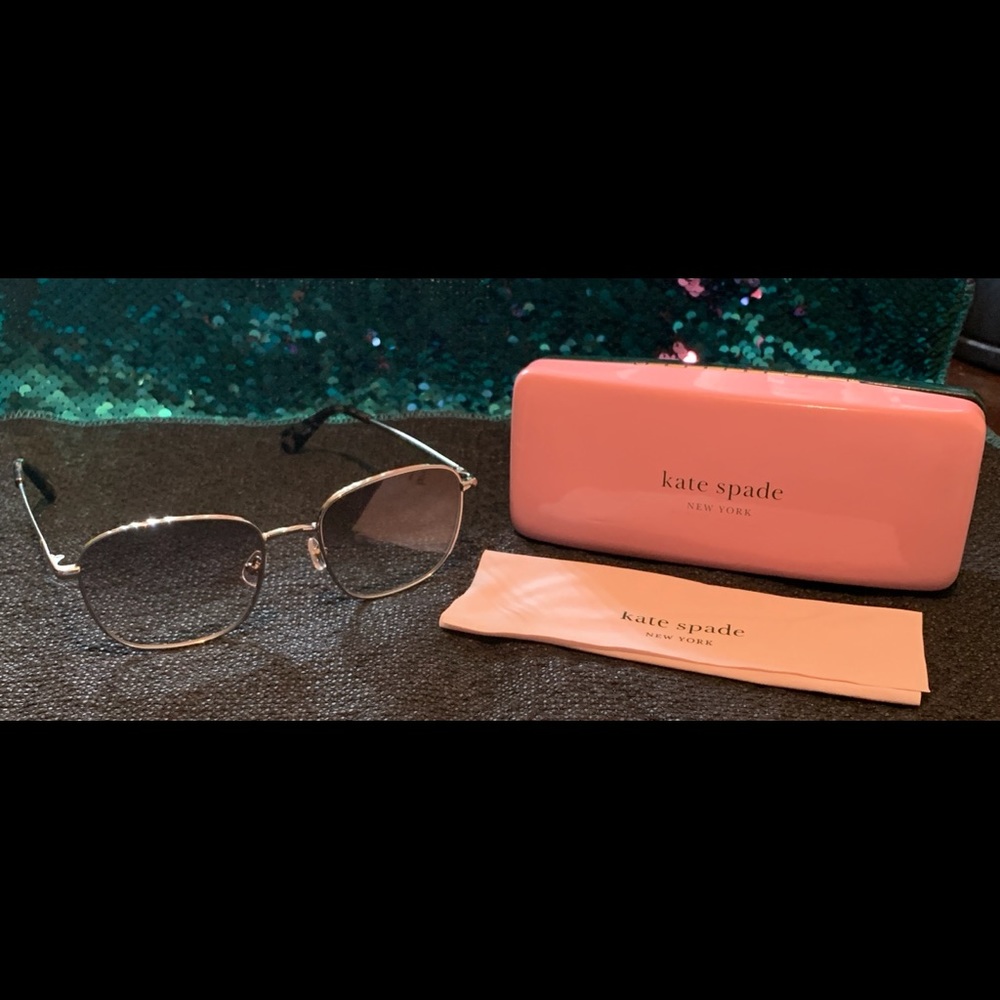 KATE SPADE KIYAHS 0YL7 9O Silver Havana Square Sunglasses - Picture 2 of 11